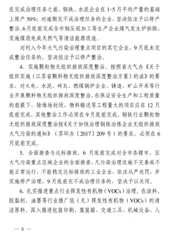 江蘇常州:10月底前,水泥熟料生產(chǎn)企業(yè)NOx要低于100毫克/立方米